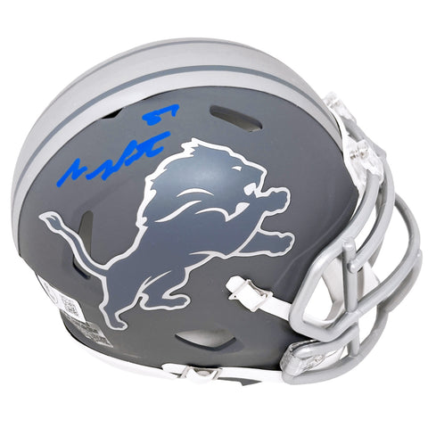 Sam LaPorta Detroit Lions Signed Slate Alternate Speed Mini Helmet BAS Beckett