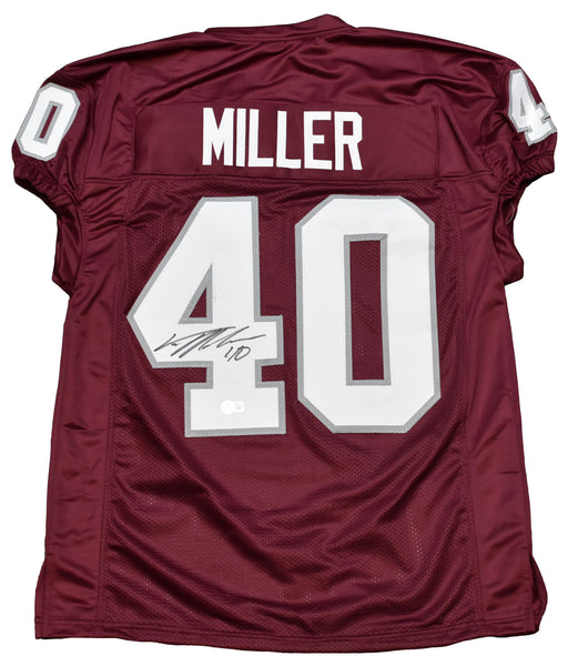 VON MILLER SIGNED AUTOGRAPHED TEXAS A&M AGGIES #40 MAROON JERSEY BECKETT