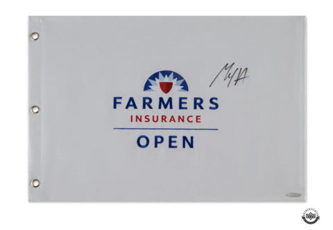 Max Homa Autographed Farmers Insurance Open Pin Flag UDA