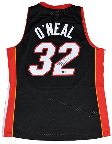 SHAQUILLE O'NEAL SIGNED MIAMI HEAT #32 BLACK MITCHELL & NESS JERSEY BECKETT