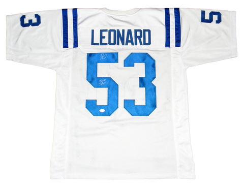 DARIUS LEONARD AUTOGRAPHED INIDIANAPOLIS COLTS #53 WHITE JERSEY JSA W/ 2018 DROY