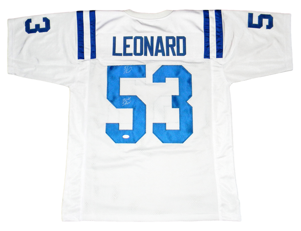 DARIUS LEONARD AUTOGRAPHED INIDIANAPOLIS COLTS #53 WHITE JERSEY JSA W/ 2018 DROY