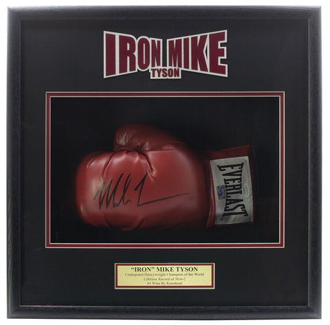 Mike Tyson Signed Red Left Hand Everlast Boxing Glove Shadowbox JSA ITP