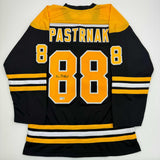 Autographed/Signed David Pastrnak Boston Black Hockey Jersey Beckett BAS COA #2