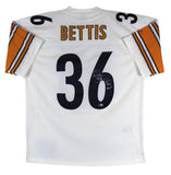 Steelers Jerome Bettis 2x Insc Signed White Mitchell & Ness Jersey BAS Witnessed