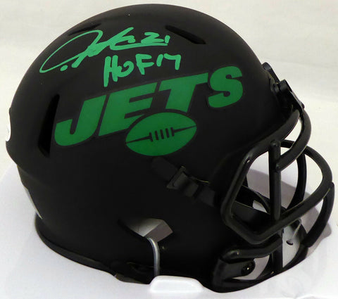 LADAINIAN TOMLINSON AUTOGRAPHED JETS ECLIPSE MINI HELMET "HOF 17" BECKETT 185790