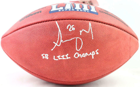 Sony Michel Autographed Duke Logo Football w/ SB Champs - Beckett W Auth