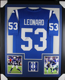 SHAQUILLE LEONARD (Colts blue TOWER) Signed Autographed Framed Jersey JSA