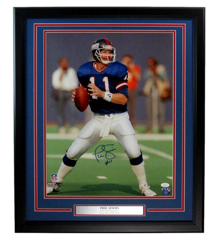 Phil Simms Signed/Autographed 16x20 Photo New York Giants Framed JSA 190552