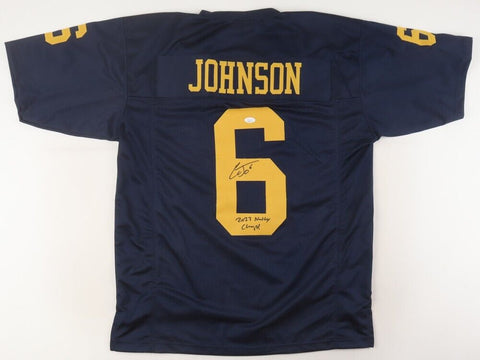 Cornelius Johnson Signed Michigan Wolverines Jersey "2023 National Champs" (JSA)