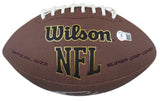 Panthers Miles Sanders Signed Wilson Super Grip Football W/ Case BAS Witnessed