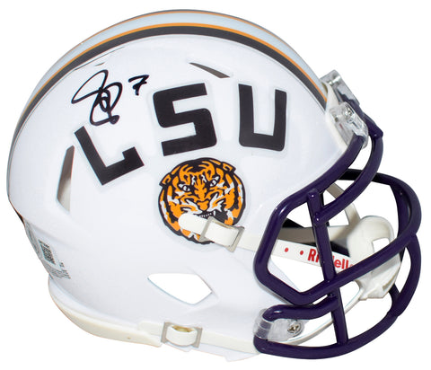 PATRICK PETERSON AUTOGRAPHED LSU TIGERS WHITE SPEED MINI HELMET BECKETT
