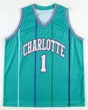 Tyrone Muggsy Bogues Signed Charlotte Hornets Jersey "Heart Over Height" (JSA)