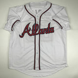 Autographed/Signed JOHN SMOLTZ Atlanta White Baseball Jersey JSA COA Auto