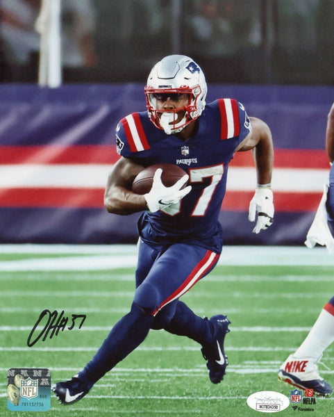 Damien Harris New England Patriots Signed 8x10 Photo Running JSA Witness