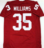 Aeneas Williams Autographed Dark Red Pro Style Jersey w/ HOF - Beckett W Auth *5