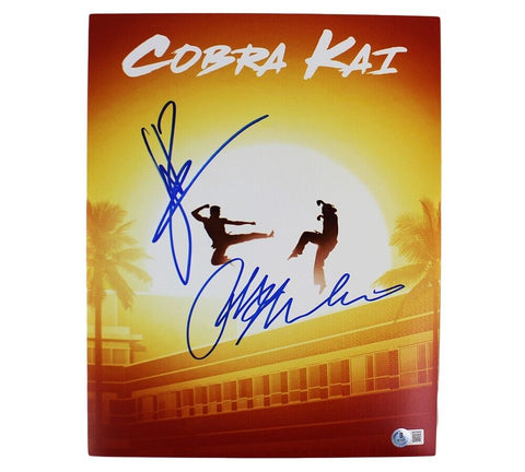 Ralph Macchio and William Zabka Signed Cobra Kai Unframed 11x14 Sunset Poster