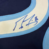 Autographed/Signed Marc-Andre Fleury Pittsburgh Blue WC Hockey Jersey JSA COA