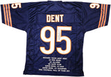 BEARS RICHARD DENT AUTOGRAPHED DARK BLUE JERSEY WITH STATS BECKETT 224836