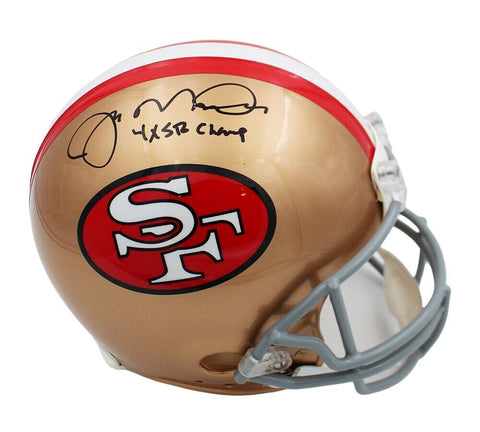 Joe Montana Signed San Francisco 49ers Throwback Authentic Helmet w- 4x SB Champ