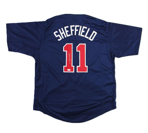 Gary Sheffield Signed Atlanta Custom Navy Blue Jersey