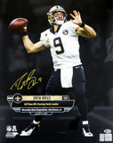 DREW BREES AUTOGRAPHED FRAMED 16X20 PHOTO NEW ORLEANS SAINTS BECKETT BAS 200335