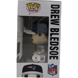 Drew Bledsoe Autographed New England Patriots Funko Pop! 115 Beckett 46749