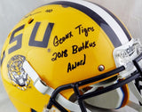 Devin White Signed LSU F/S Schutt Authentic Helmet w/ 2 Insc - Beckett W Auth