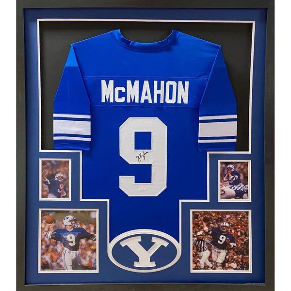 Jim McMahon Autographed Signed Framed BYU Bears Jersey JSA