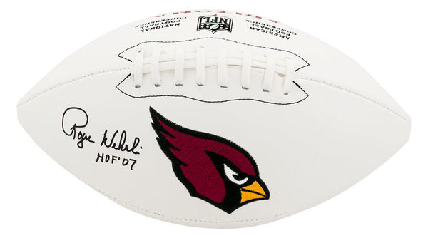 Roger Wehrli Signed Cardinals Wilson White Logo NFL Football w/HOF'07 - (SS COA)