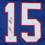 John Brown Signed Bills Blue Jersey (Beckett COA) Buffalo All Pro Wide Receiver