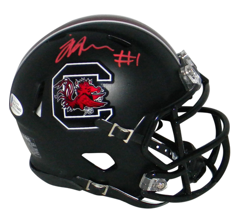 JAYCEE HORN SIGNED SOUTH CAROLINA GAMECOCKS BLACK SPEED MINI HELMET BECKETT