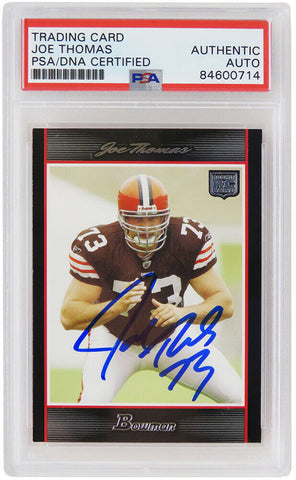 Joe Thomas Autographed Browns 2007 Bowman Rookie Card #217 - (PSA/DNA)