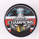 Marian Hossa Signed Chicago Blackhawks 2010 Stanley Cup Champion Logo Puck COJO