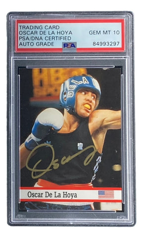 Oscar De La Hoya Signed 1993 Fax Pax #29 Rookie Card PSA/DNA Gem 10