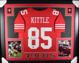 George Kittle Autographed/Signed Pro Style Red Framed Jersey BAS 44591