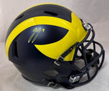 JJ McCARTHY SIGNED MICHIGAN WOLVERINES F/S SPEED REPLICA HELMET BECKETT QR