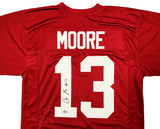 ALABAMA CRIMSON TIDE MALACHI MOORE AUTOGRAPHED RED JERSEY BECKETT WITNESS 209472