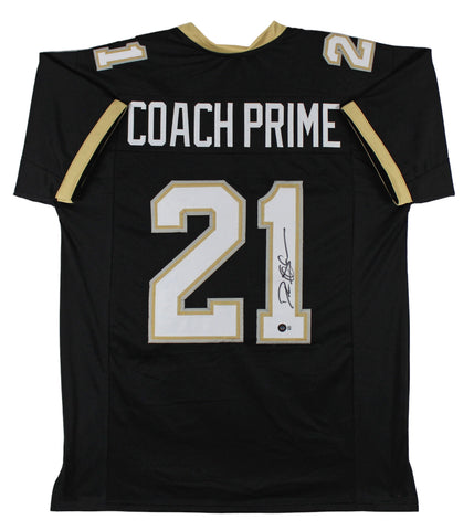 Colorado Deion Sanders Signed Coach Prime Black Pro Style Jersey BAS Witnessed