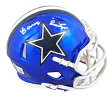 Cowboys Barry Switzer Signed Flash Speed Mini Helmet W/ Case BAS Witnessed