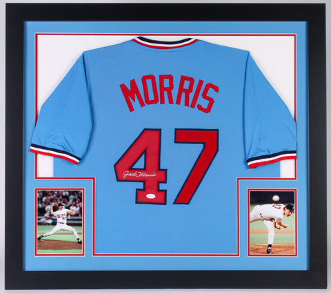 Jack Morris Signed Minnesota Twins 31" x 35" Framed Jersey (JSA COA) 1991 Game 7