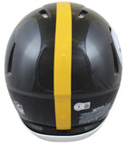 Steelers Troy Polamalu HOF 20 F/S Speed Proline Helmet w/ Yellow Sig w/ Case BAS