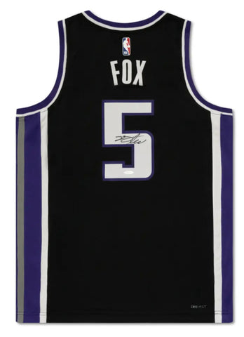 De'Aaron Fox Autographed 2023-24 Sacramento Kings Black Icon Swingman Jersey UDA