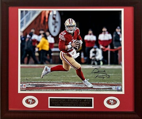 Brock Purdy Signed 16x20 Framed Photo SF 49ers Autograph Plaque Fanatics COA