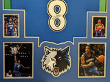 FRAMED MINNESOTA TIMBERWOLVES LATRELL SPREWELL AUTOGRAPHED JERSEY PSA COA