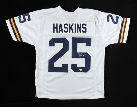 Hassan Haskins Signed Michigan Wolverine White Jersey (JSA Holo) Sr Running Back