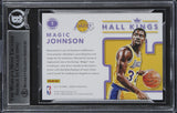 Lakers Magic Johnson Signed 2017 Donruss Hall Kings #7 Card BAS Slabbed