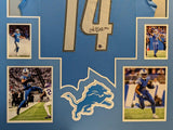 FRAMED DETROIT LIONS AMON-RA ST BROWN AUTOGRAPHED SIGNED JERSEY BECKETT HOLO