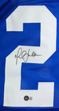 Marshall Faulk Autographed Blue Pro Style Jersey-Beckett W Hologram *Black