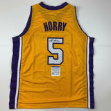 Autographed/Signed Robert Horry Los Angeles LA Yellow Jersey PSA/DNA COA Auto